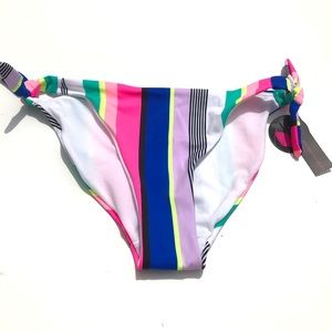 No Boundaries Multi Color Striped Bikini Bottoms